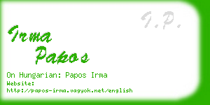 irma papos business card